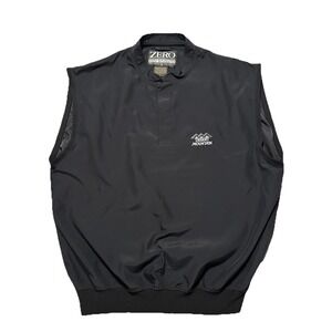 Zero Restriction Desert Mountain Wind Vest Mens L Black Snap Sleeveless Golf USA